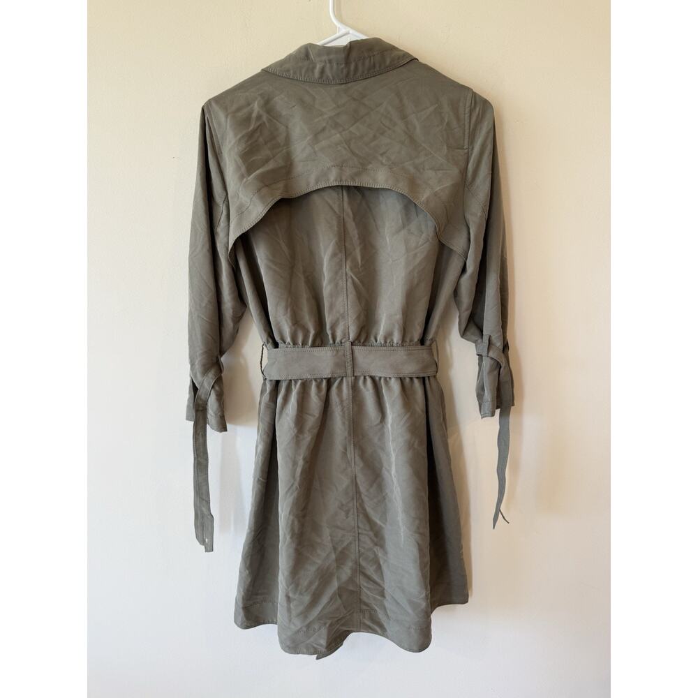 Banana republic trench coat dress 8 Petite Belted button front green normcore - Picture 2 of 11